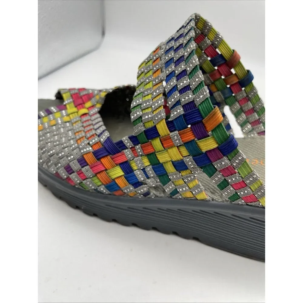 Bernie Mev Sandals Size 9 US 40 EU Wedge Rainbow Woven Womens Colorful Shoes‎